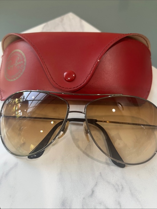 Ray-Ban Accessories - Ray-Ban Brown Gradient Aviator Sunglasses with Red Case